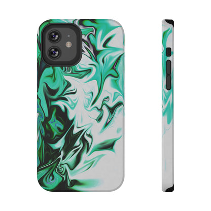 Emerald Green Marble Swirl Phone Case – MagSafe Compatible for iPhone & Samsung Galaxy
