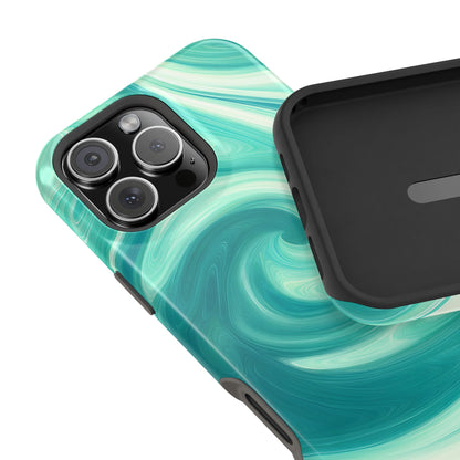 Turquoise Swirl Abstract Phone Case – MagSafe Compatible for iPhone & Samsung Galaxy