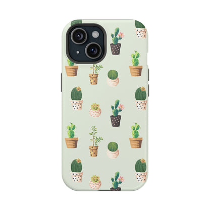 Desert Bloom Cactus Phone Case – Cute Succulent Print, MagSafe Compatible for iPhone & Samsung Galaxy