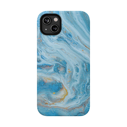 Ocean Swirl Blue Marble Phone Case – MagSafe Compatible for iPhone & Samsung Galaxy