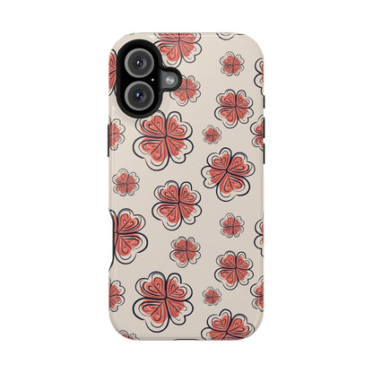 Whimsical Clover Bloom Phone Case – MagSafe Compatible for iPhone & Samsung Galaxy