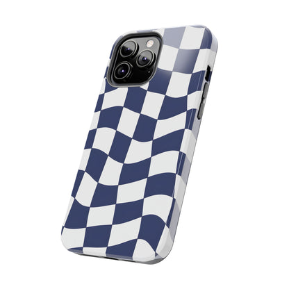 Blue Checkered Tough Phone Case - iPhone 15-11 All Sizes