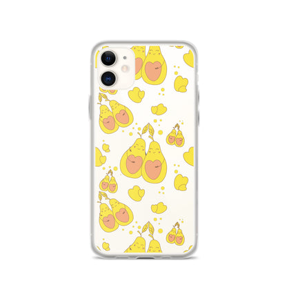 Cute Avocado Clear iPhone Case - iPhone 11-15 All Sizes