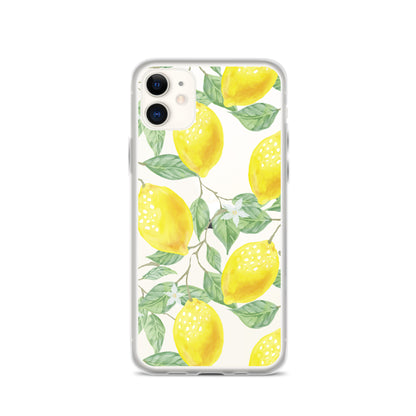 Lemon Painting Clear iPhone Case - iPhone 15-11 All Sizes