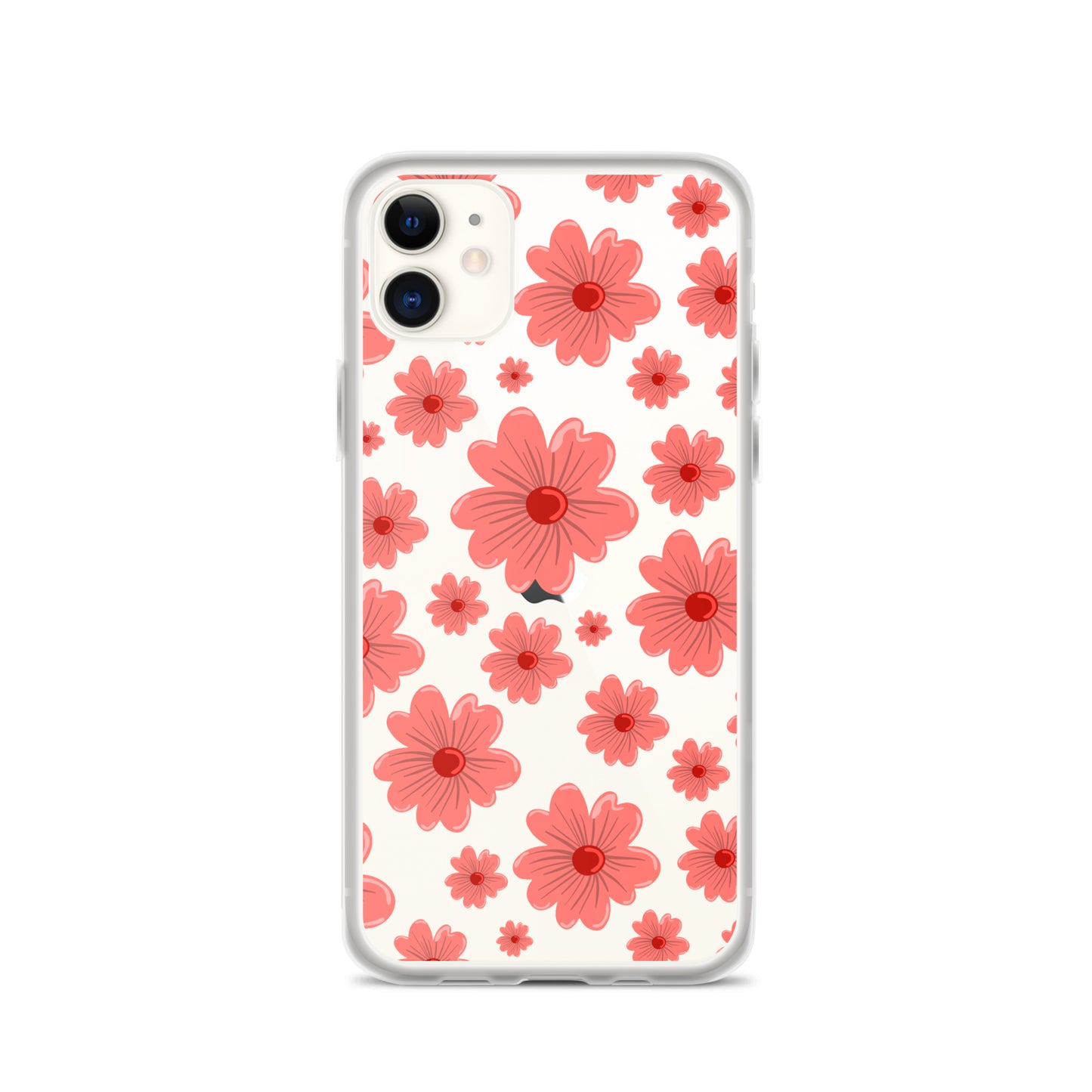 Pink Flower Clear iPhone Case - iPhone 15-11 All Sizes