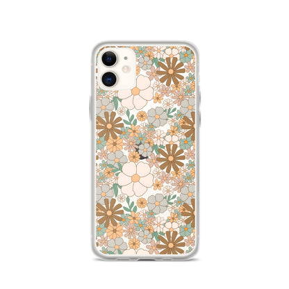 Vintage Flowers Clear iPhone Case - iPhone 15-11 All Sizes