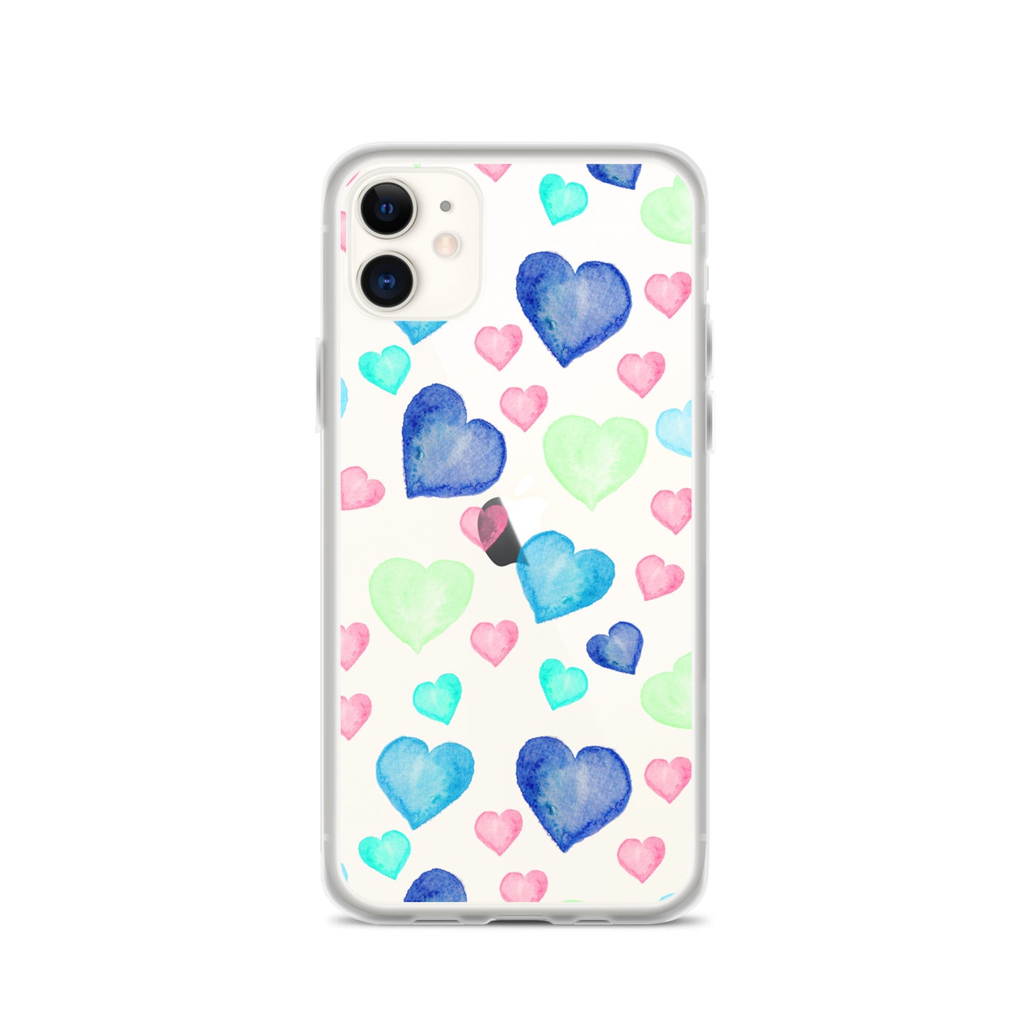 Colorful Hearts Clear iPhone Case - iPhone 15-11 All Sizes