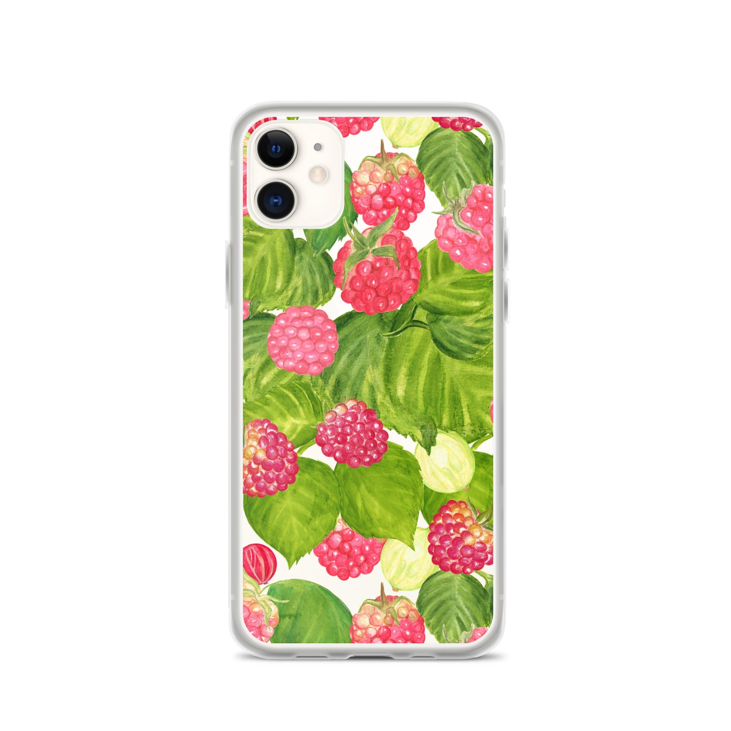 Raspberry Painting Clear iPhone Case - iPhone 15-11 All Sizes