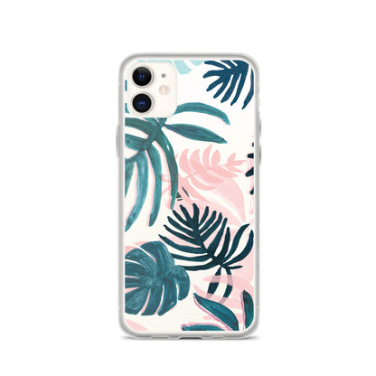 Tropical Leaves Clear iPhone Case - iPhone 15-11 All Sizes