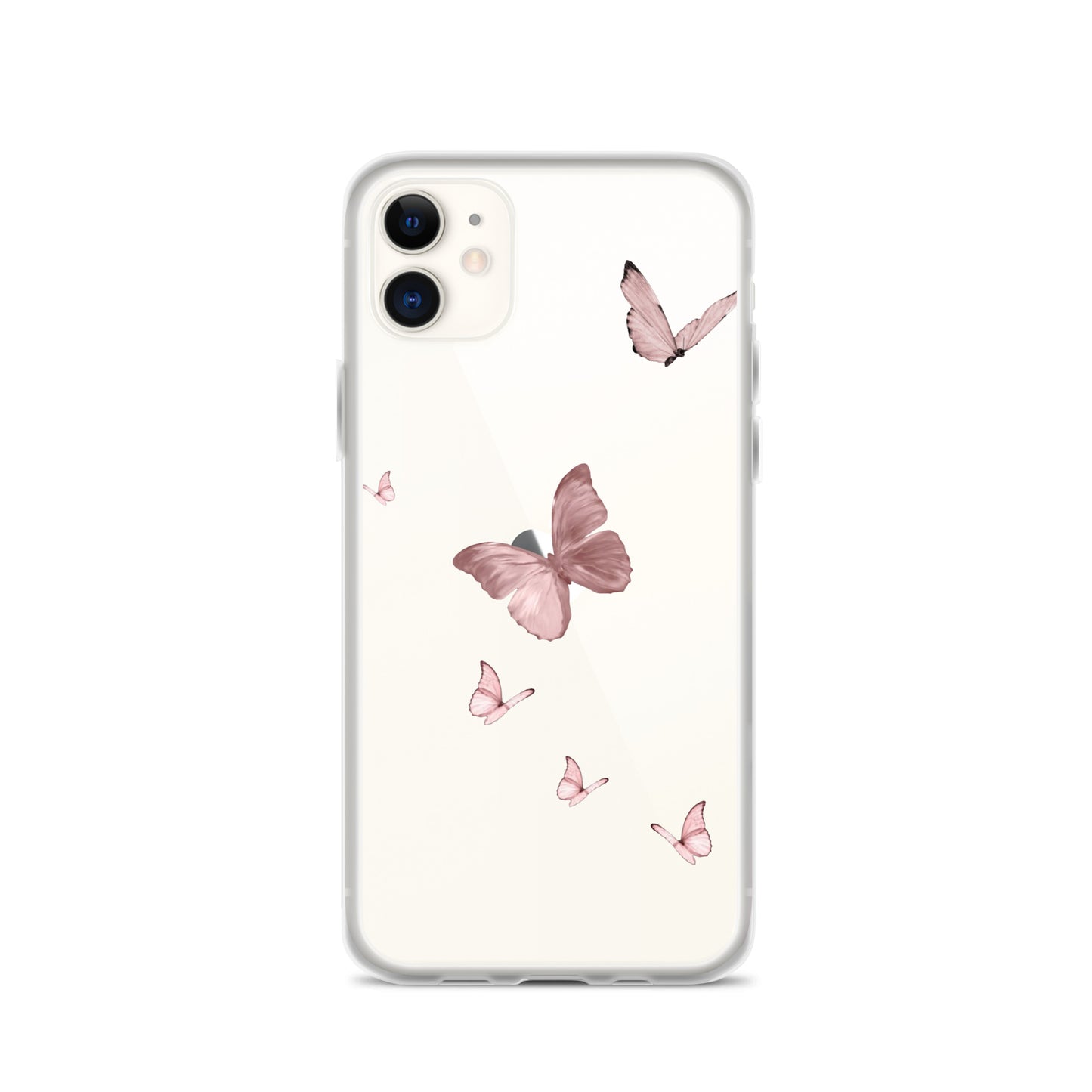 Minimal Pink Butterfly Clear iPhone Case - iPhone 15-11 All Sizes