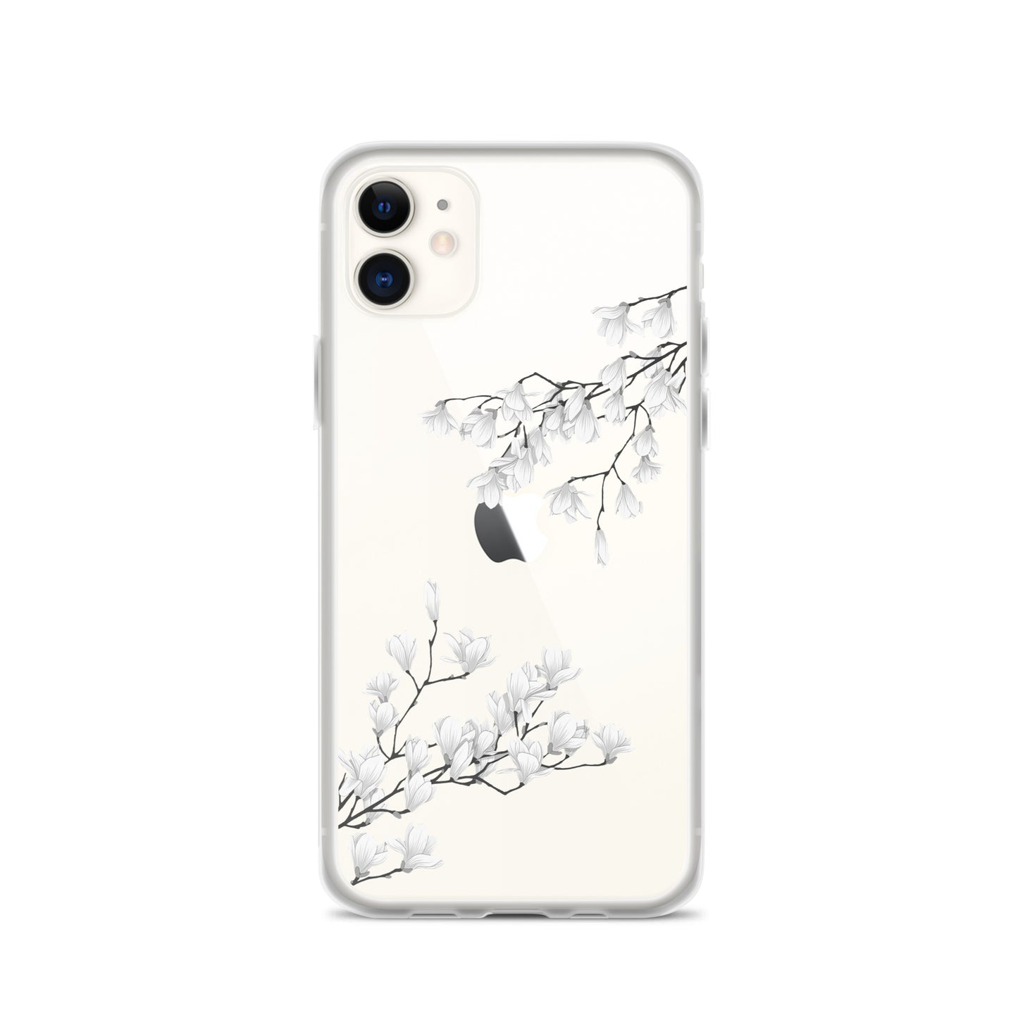 Minimal White Blossoms Clear iPhone Case - iPhone 15-11 All Sizes