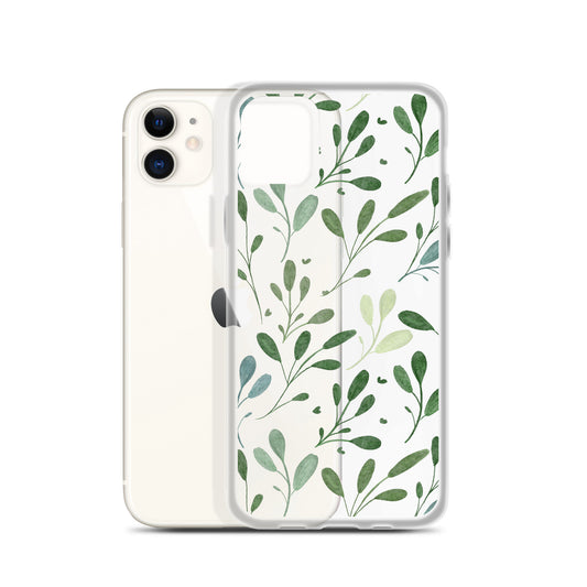 Botanical Sage Clear iPhone Case - iPhone 15-11 All Sizes