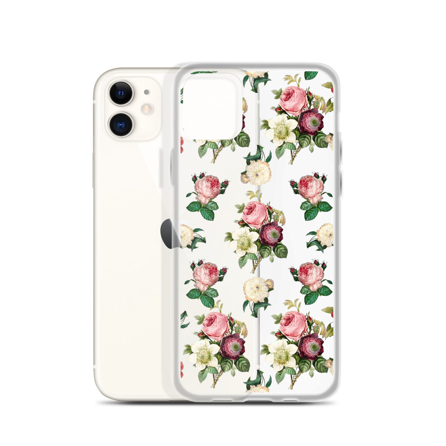 Vintage Flowers Clear iPhone Case - iPhone 15-11 All Sizes