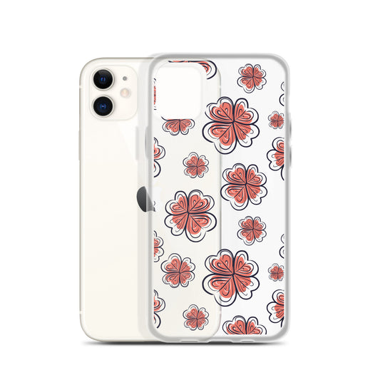 Aesthetic Vintage Flower Print Clear Case - iPhone 15-11 All Sizes