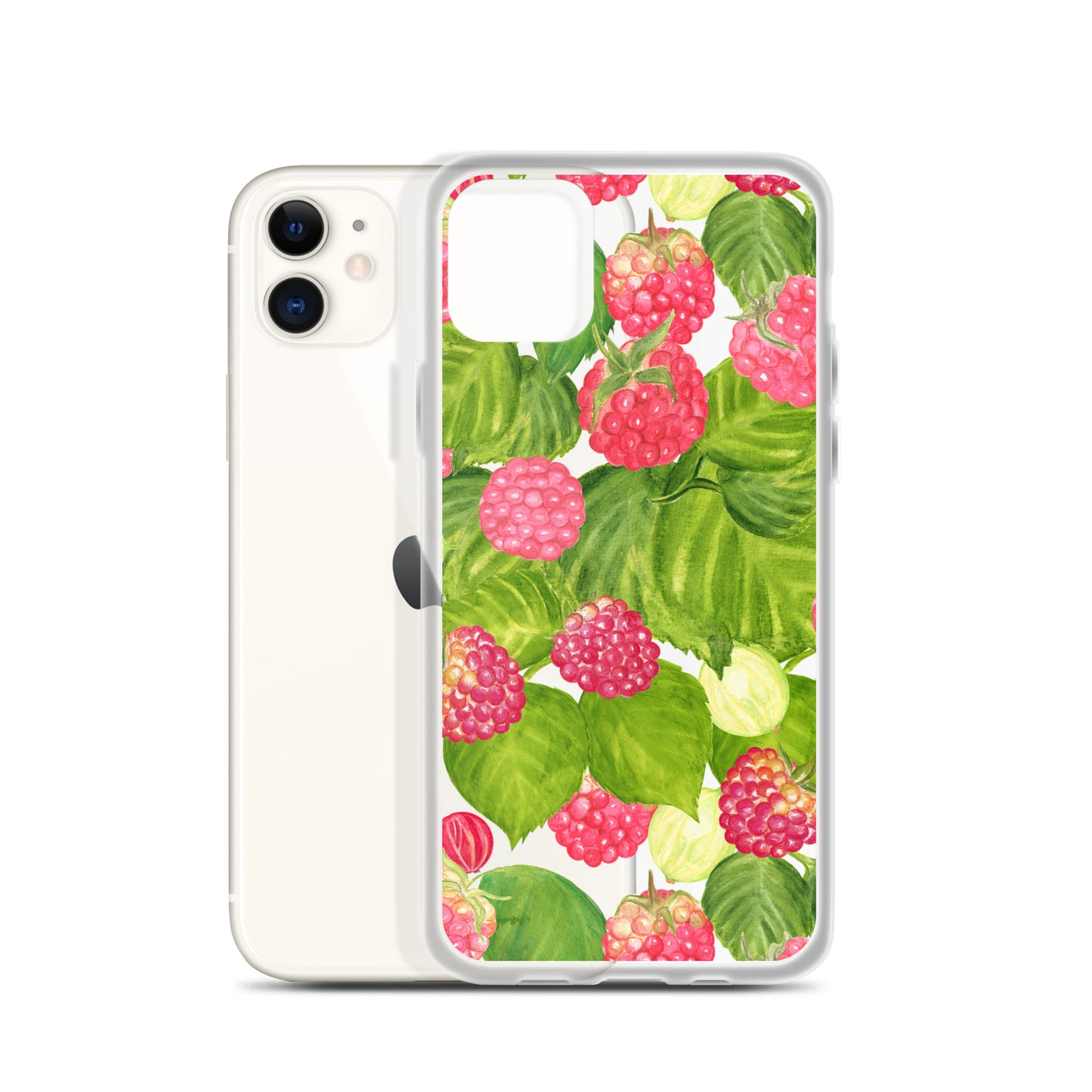 Raspberry Painting Clear iPhone Case - iPhone 15-11 All Sizes