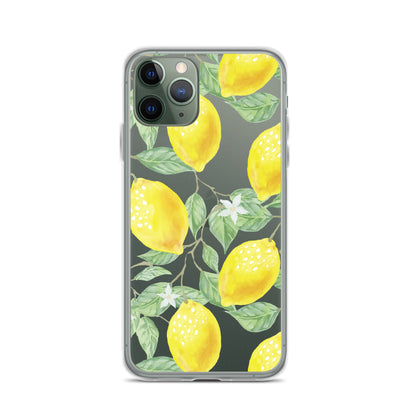 Lemon Painting Clear iPhone Case - iPhone 15-11 All Sizes