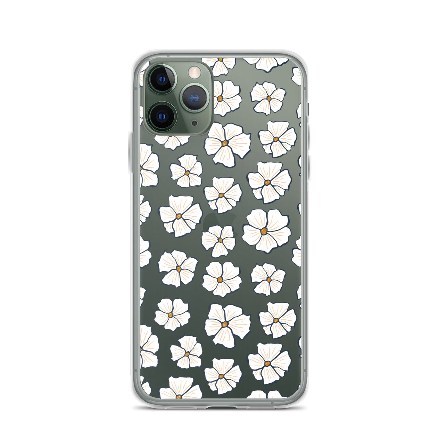 White Daisies Clear iPhone Case - iPhone 15-11 All Sizes