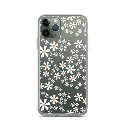 White Flower Clear iPhone Case - iPhone 15-11 All Sizes