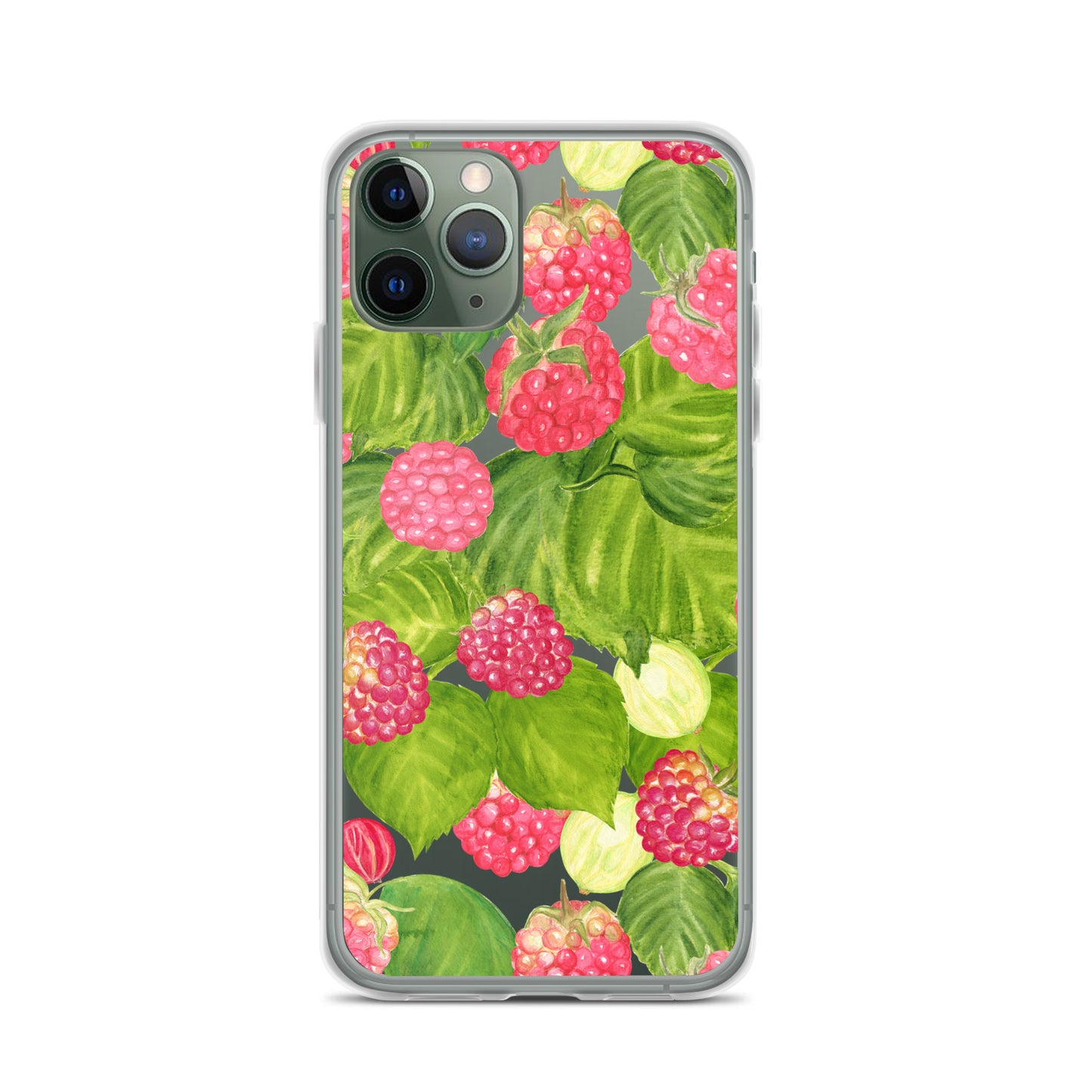 Raspberry Painting Clear iPhone Case - iPhone 15-11 All Sizes