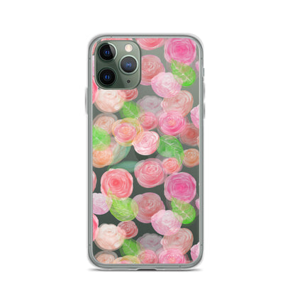 Pastel Roses Clear iPhone Case - iPhone 15-11 All SIzes