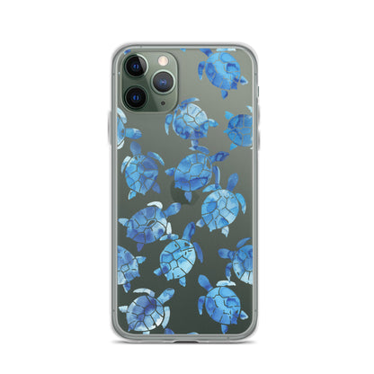 Blue Sea Turtle Clear iPhone Case - iPhone 15-11 All Sizes