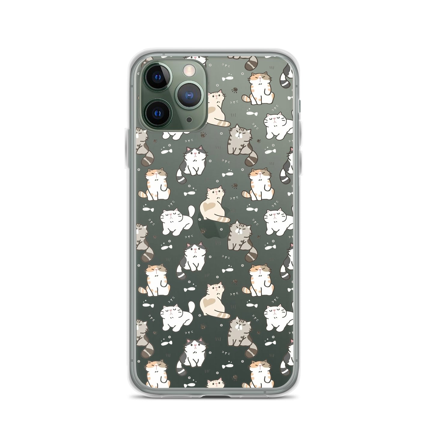 Cute Cartoon Cat Clear iPhone Case - iPhone 15-11 All Sizes