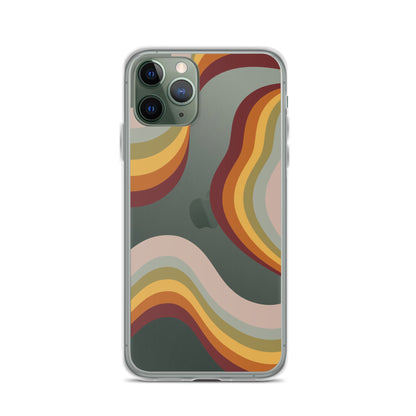 Retro Rainbow Clear iPhone Case - iPhone 15-11 All Sizes