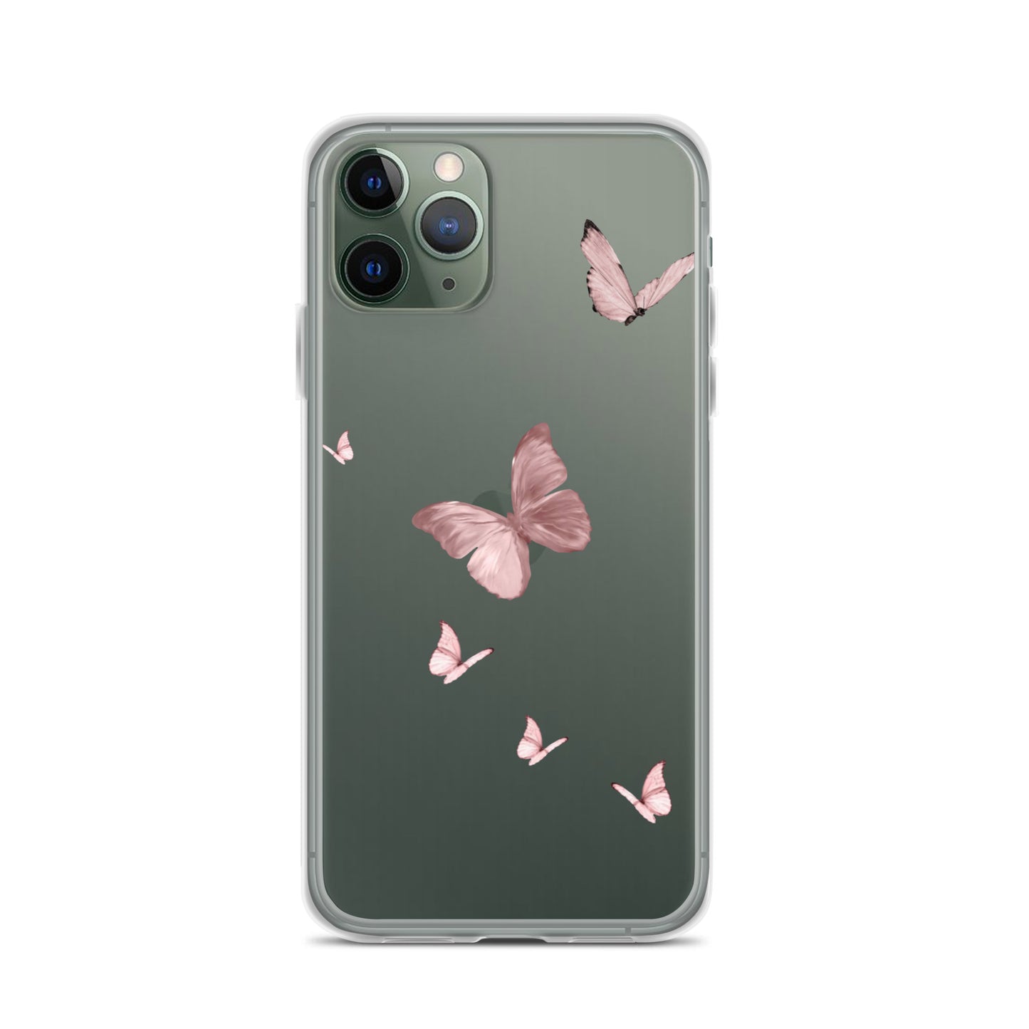 Minimal Pink Butterfly Clear iPhone Case - iPhone 15-11 All Sizes