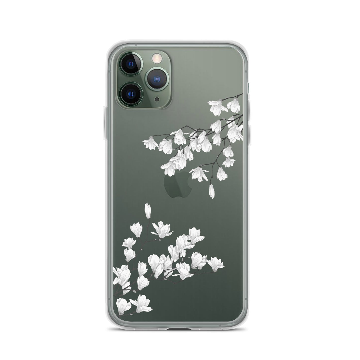 Minimal White Blossoms Clear iPhone Case - iPhone 15-11 All Sizes