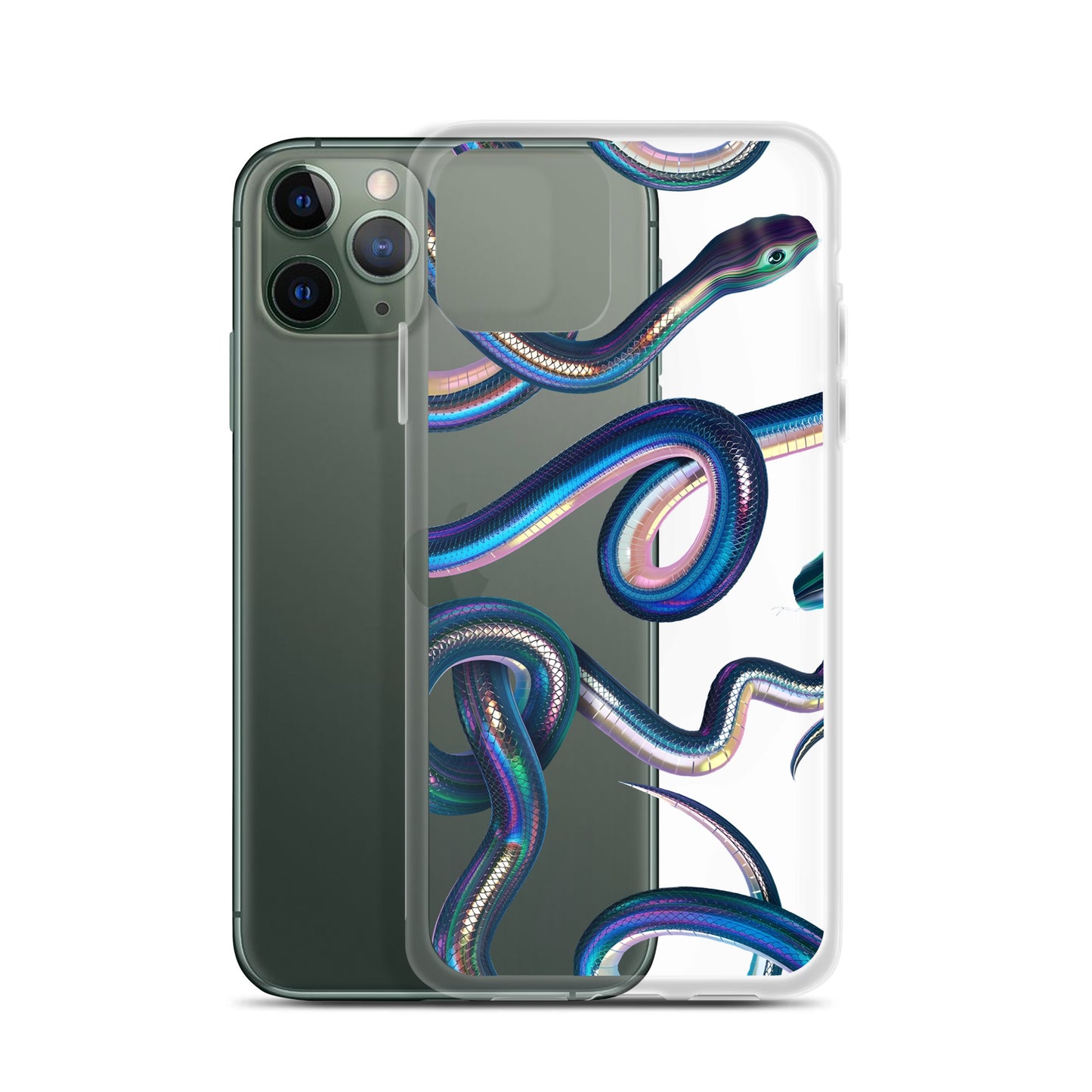 Snake Clear Phone Case for iPhone 15-11 All Sizes