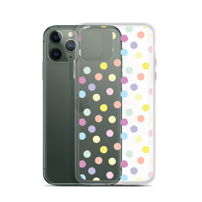 Polka Dot Clear iPhone Case for iPhone 15-11 All Sizes