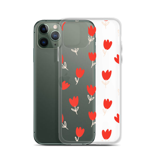 Cartoon Rose Clear iPhone Case - iPhone 15-11 All Sizes