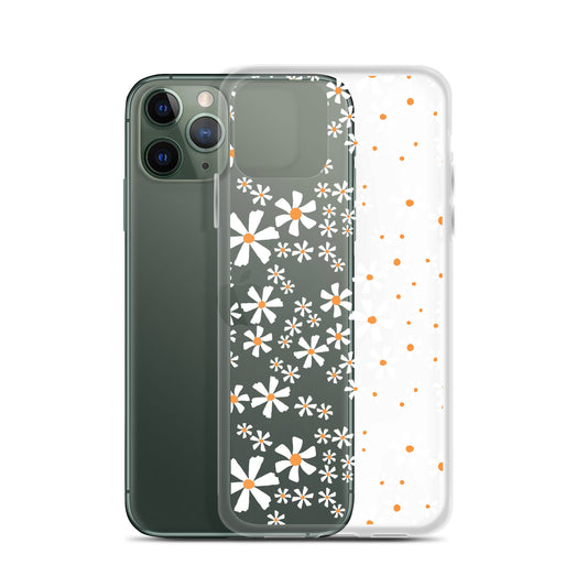 White Flower Clear iPhone Case - iPhone 15-11 All Sizes