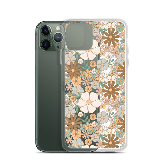 Vintage Flowers Clear iPhone Case - iPhone 15-11 All Sizes