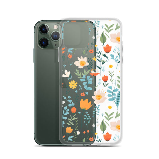 Cute Colorful Flower Clear iPhone Case - iPhone 15-11 All Sizes