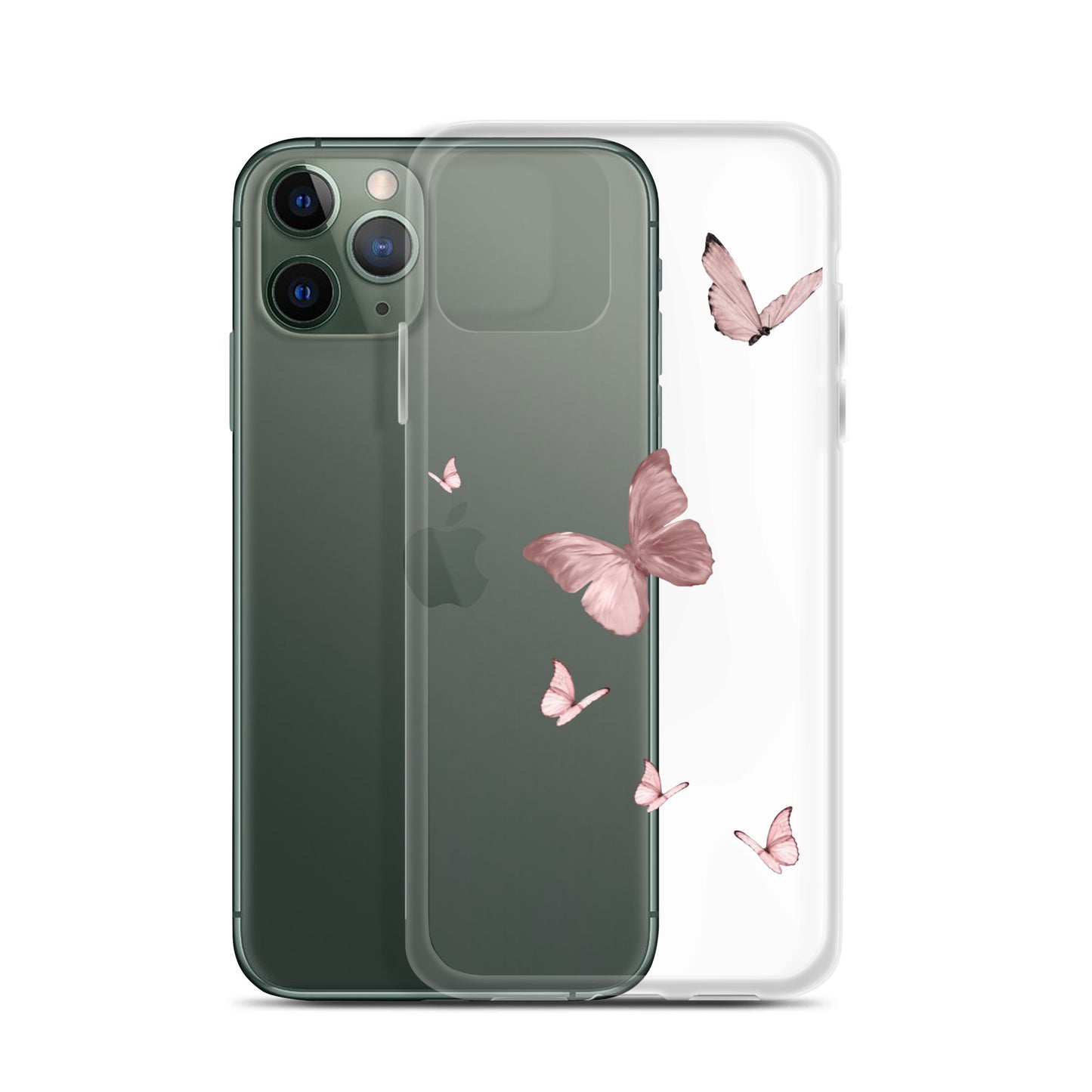 Minimal Pink Butterfly Clear iPhone Case - iPhone 15-11 All Sizes