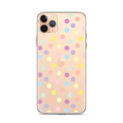 Polka Dot Clear iPhone Case for iPhone 15-11 All Sizes