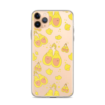 Cute Avocado Clear iPhone Case - iPhone 11-15 All Sizes