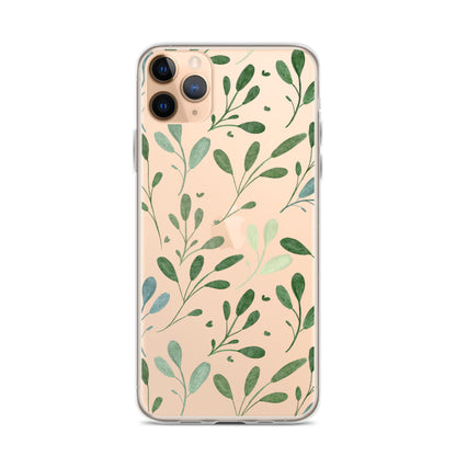 Botanical Sage Clear iPhone Case - iPhone 15-11 All Sizes