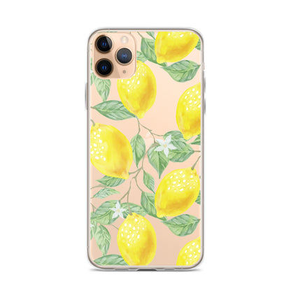 Lemon Painting Clear iPhone Case - iPhone 15-11 All Sizes