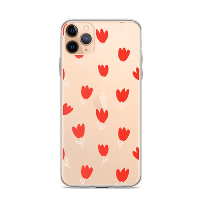 Cartoon Rose Clear iPhone Case - iPhone 15-11 All Sizes