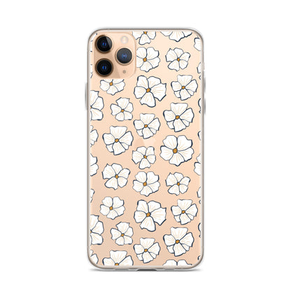 White Daisies Clear iPhone Case - iPhone 15-11 All Sizes