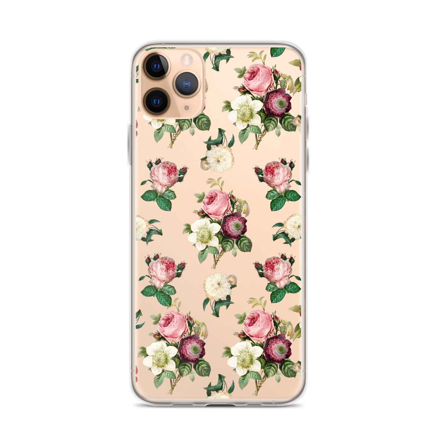 Vintage Flowers Clear iPhone Case - iPhone 15-11 All Sizes