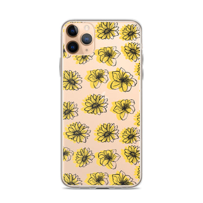 Sunflower Clear iPhone Case - iPhone 15-11 All Sizes