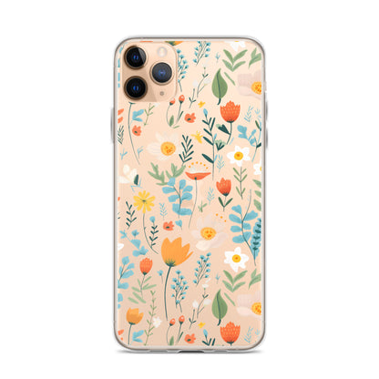 Cute Colorful Flower Clear iPhone Case - iPhone 15-11 All Sizes