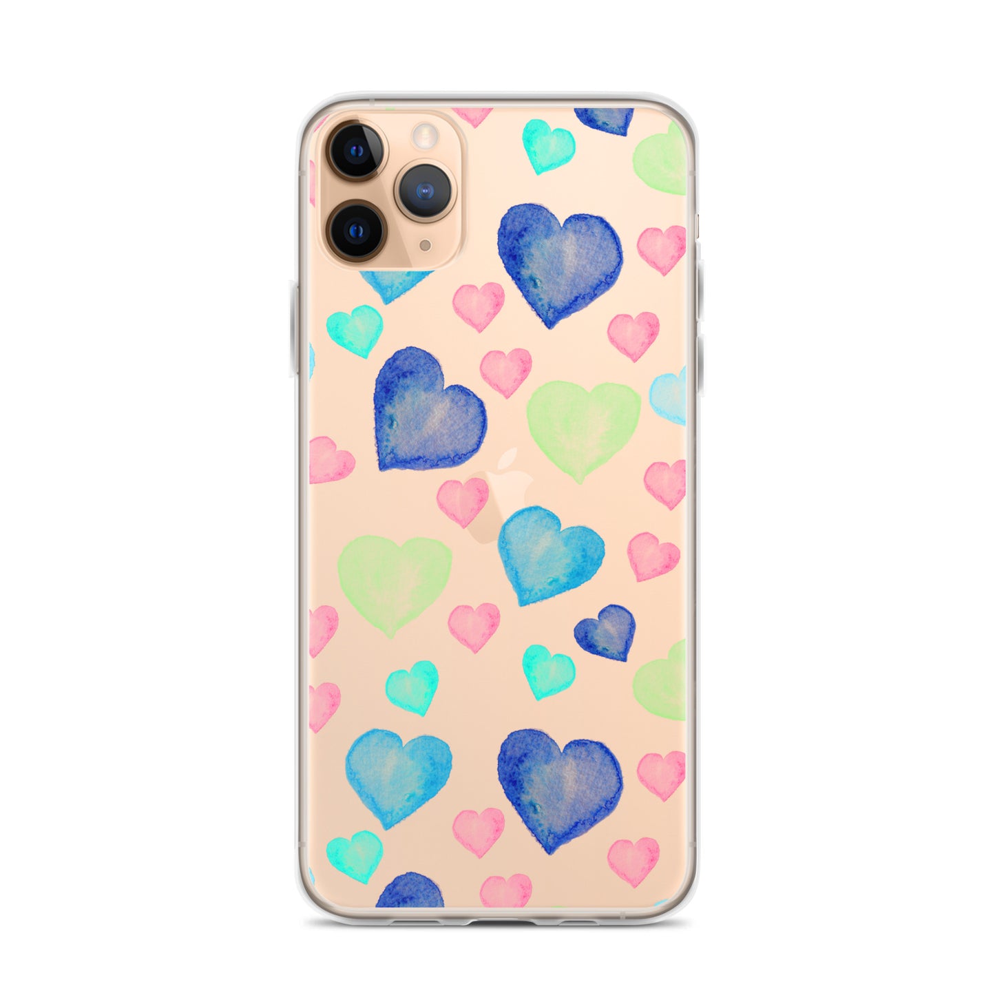 Colorful Hearts Clear iPhone Case - iPhone 15-11 All Sizes