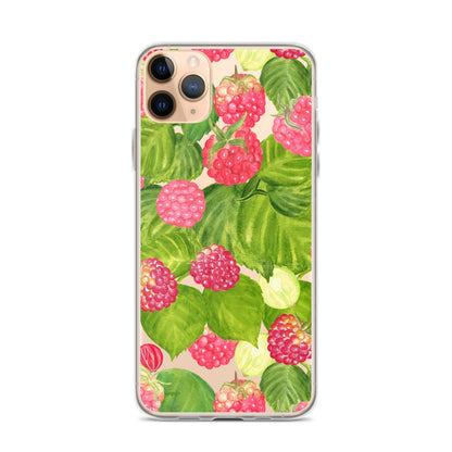 Raspberry Painting Clear iPhone Case - iPhone 15-11 All Sizes