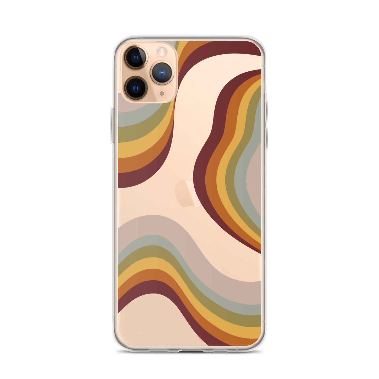 Retro Rainbow Clear iPhone Case - iPhone 15-11 All Sizes