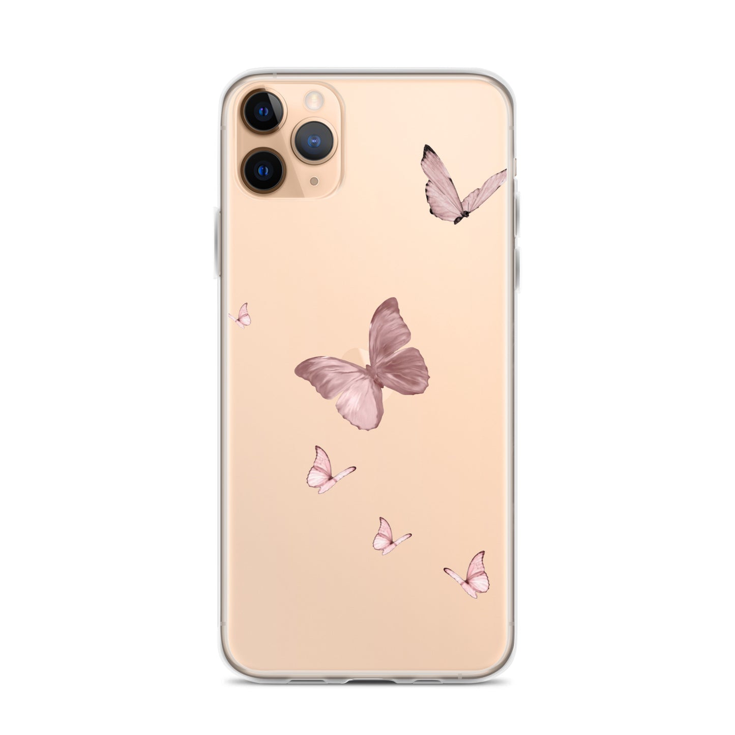 Minimal Pink Butterfly Clear iPhone Case - iPhone 15-11 All Sizes