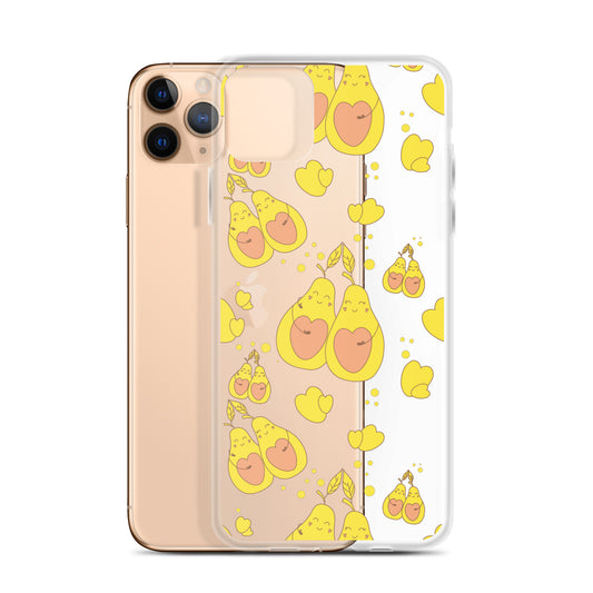 Cute Avocado Clear iPhone Case - iPhone 11-15 All Sizes